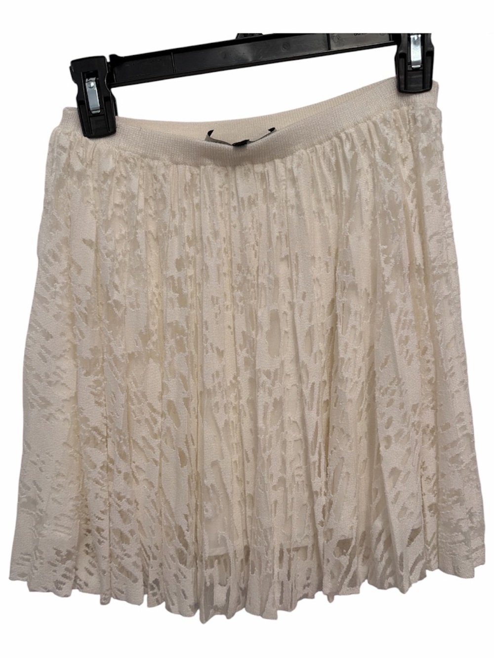 Cream Lace Pleated Women's Skirt size S